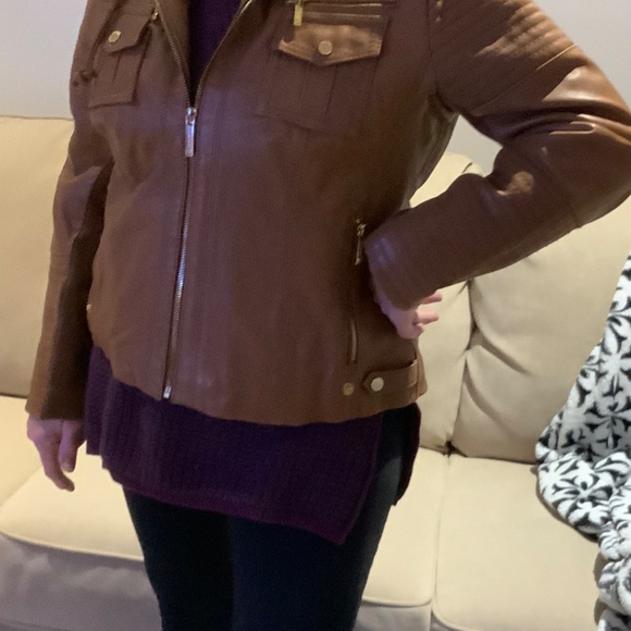 Michael Kors Hooded Leather Jacket - Picture 9 of 13